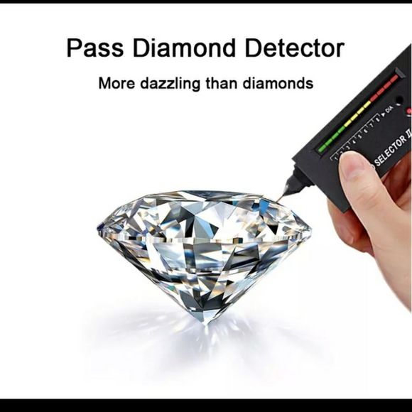 White Gold Plated Sterling Silver 100% Genuine Moissanite Diamond Ring - Picture 9 of 12